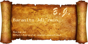 Barasits Jázmin névjegykártya